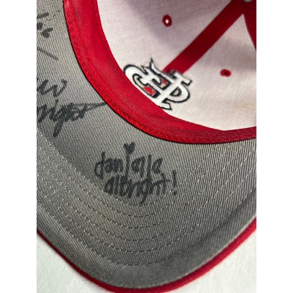 St. Louis Cardinals Hat Cap Red Autographed One Size - Picture 10 of 11
